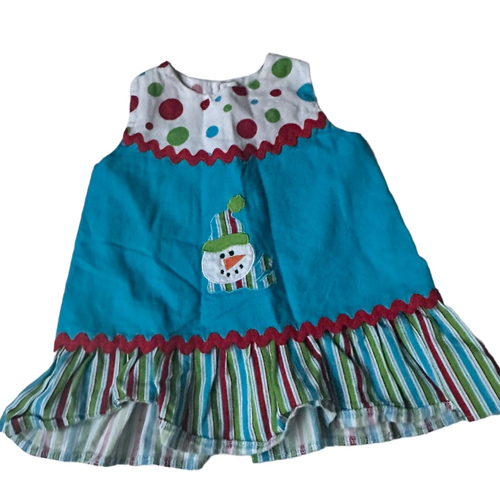 Christmas Snowman Handmade Dress
